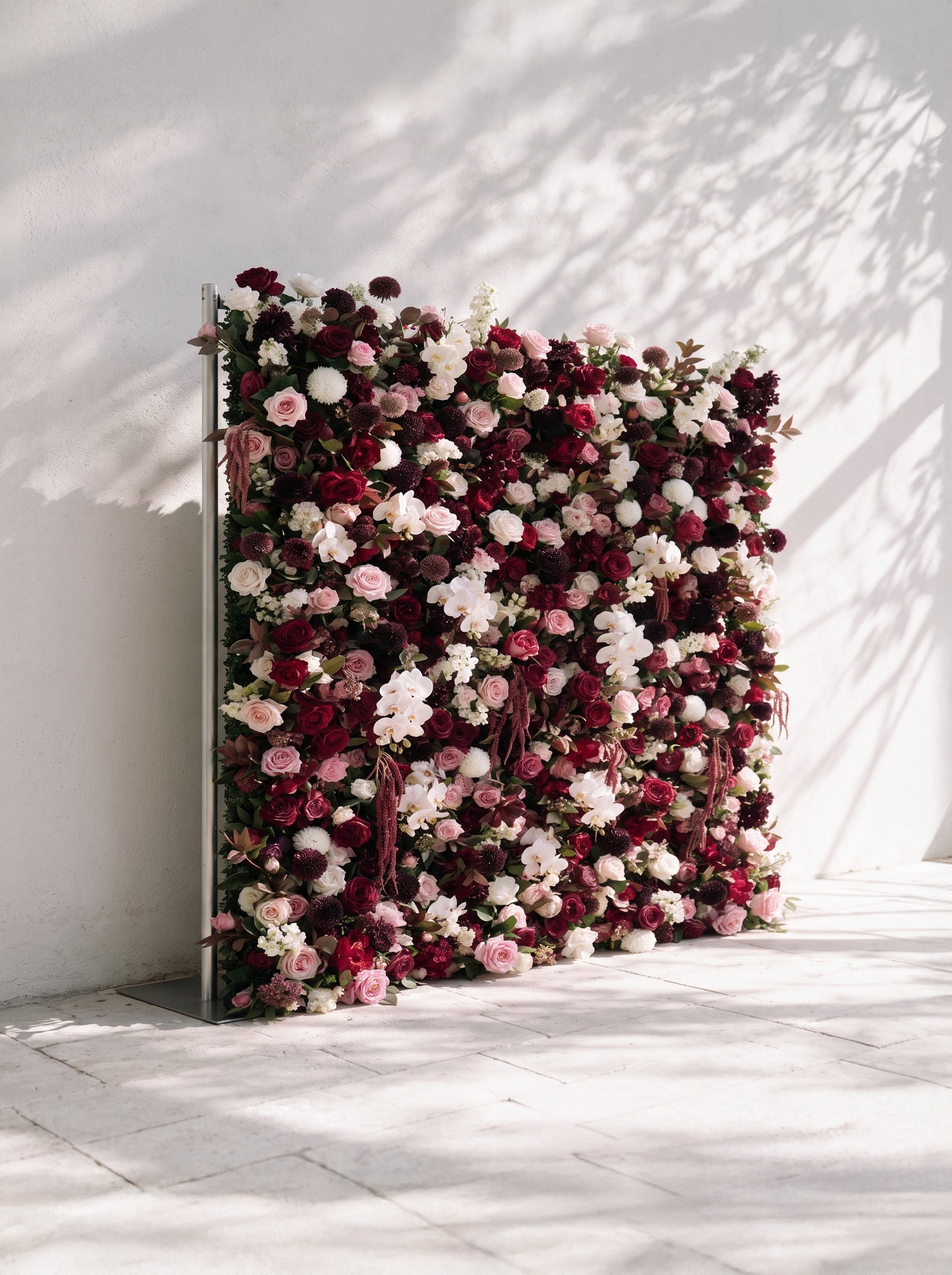 Garnet ：2026 Luxury 5D Berry &amp; Burgundy Floral Wall with Greenery Roll-Up Backdrop for Rustic Garden Weddings (Copy) (Copy)