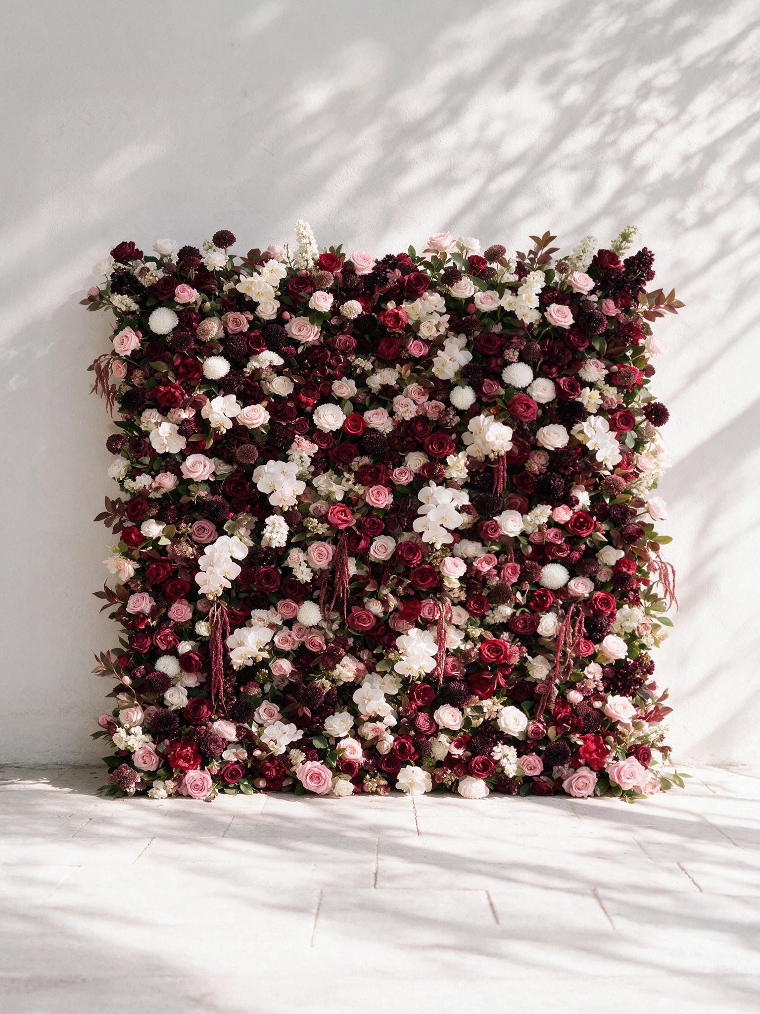 Garnet ：2026 Luxury 5D Berry &amp; Burgundy Floral Wall with Greenery Roll-Up Backdrop for Rustic Garden Weddings (Copy) (Copy)