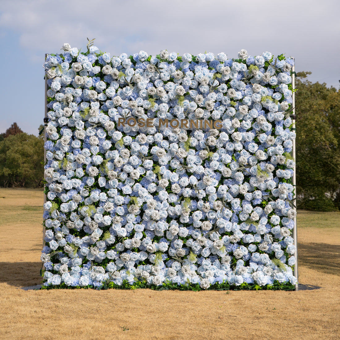 Vesper: 3D Blue &amp; Dusty Rose Wall | Premium Roll-Up Fabric Backdrop for Events