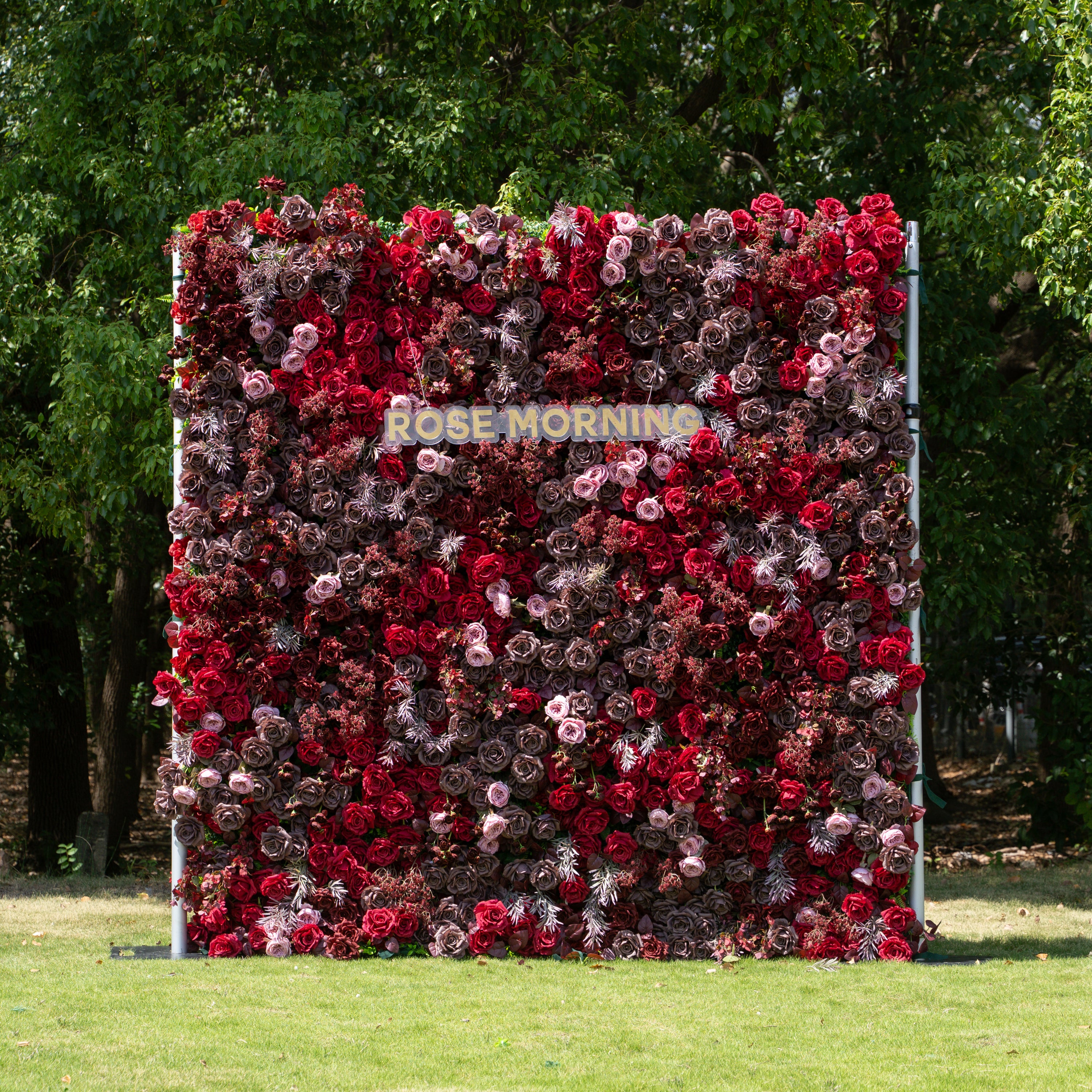 Vino：5D Fabric Artificial zip up curtain flower wall +Free Stand (Ready to ship-Only USA)