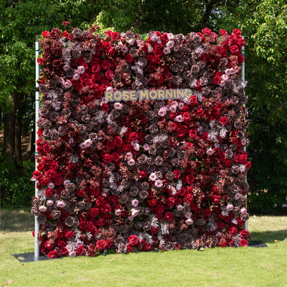 Vino：4D Fabric Artificial zip up curtain flower wall 8ft*8ft