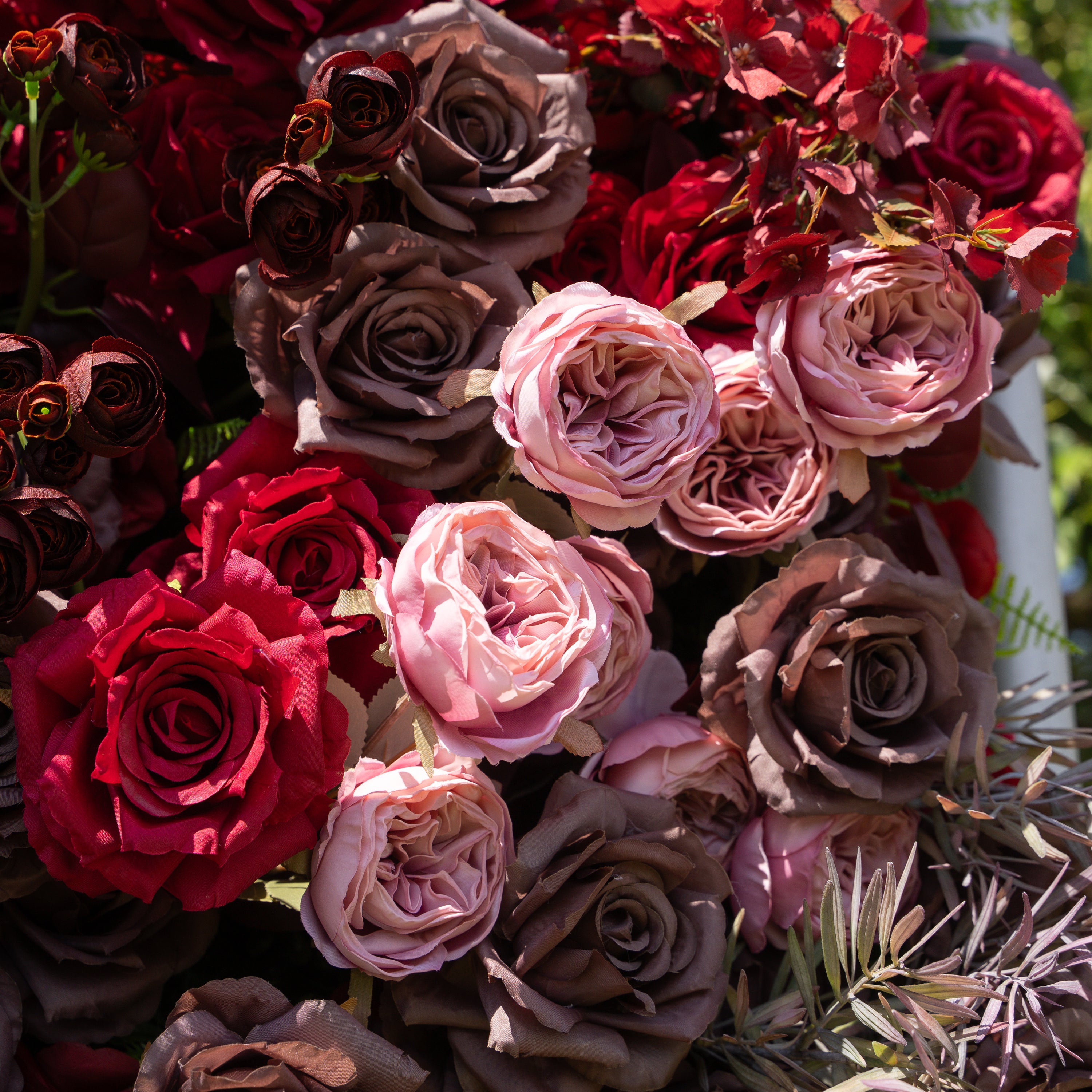 Vino：5D Fabric Artificial zip up curtain flower wall +Free Stand (Ready to ship-Only USA)