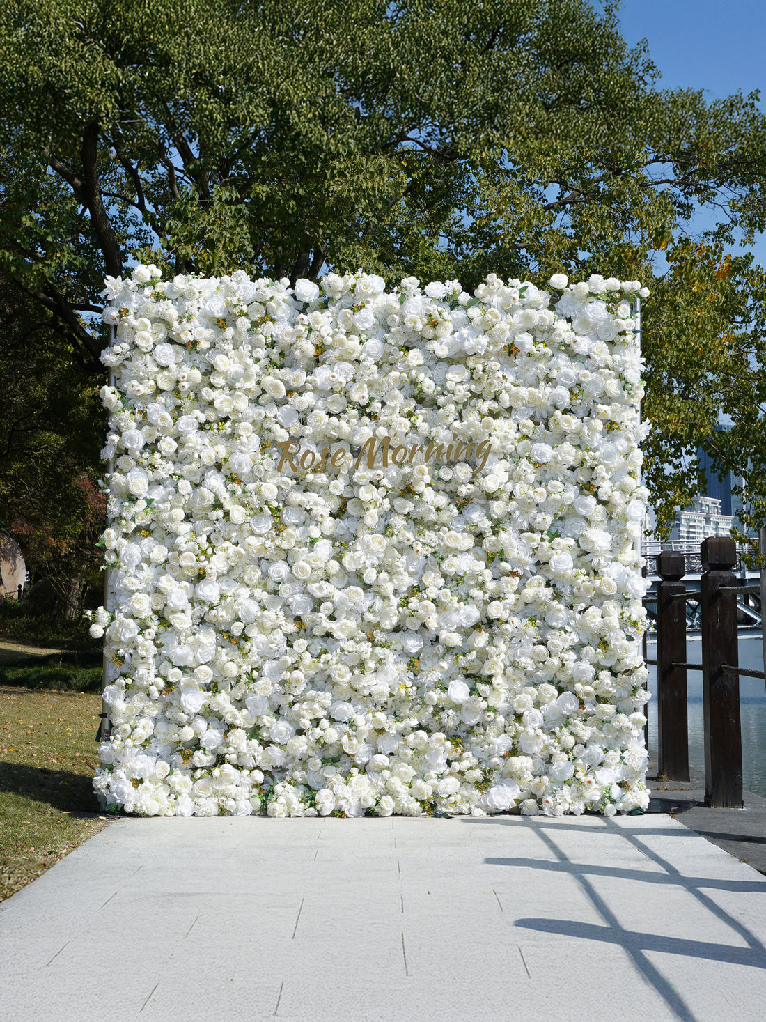 YaYa：5D Rose Morning Zipper flower wall Fabric Backdrop Artificial rolling up curtain flower wall