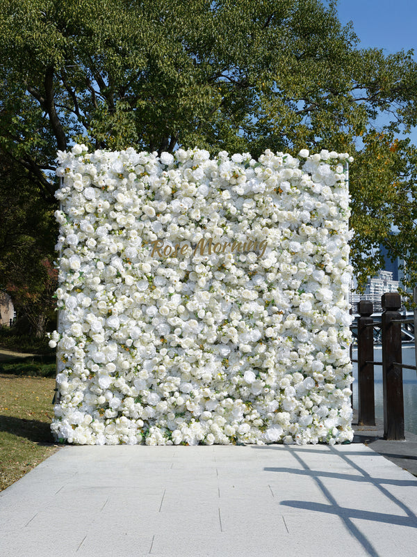 YaYa：5D Rose Morning Zipper flower wall Fabric Backdrop Artificial rolling up curtain flower wall