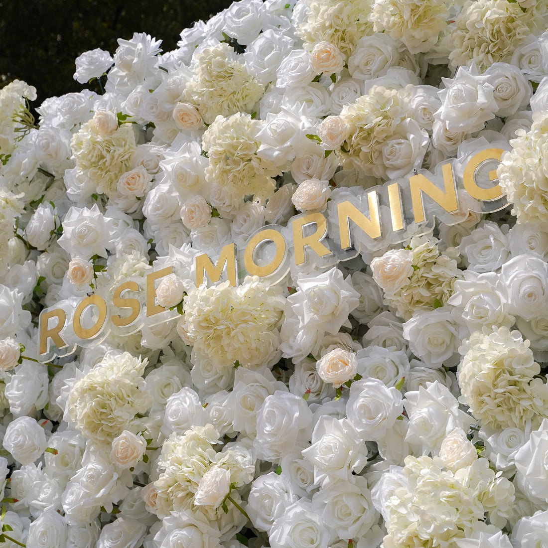 Ziling：Rose Morning Zipper flower wall Fabric Backdrop Artificial rolling up curtain flower wall Rose Morning
