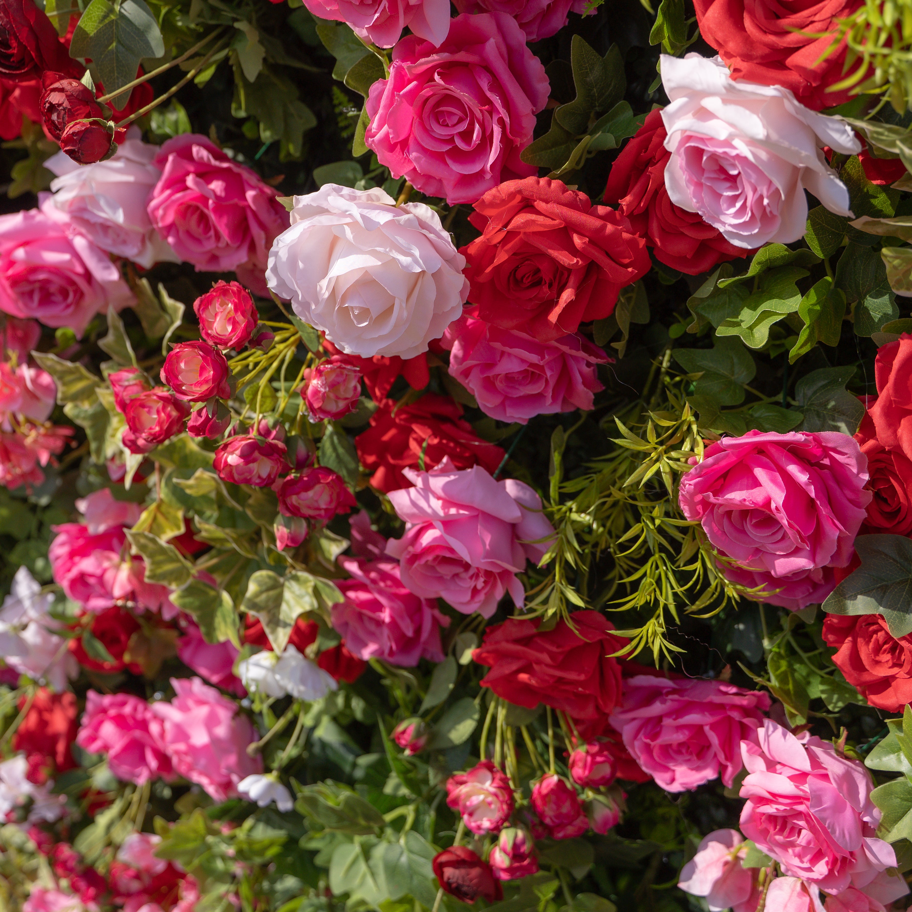 Zinfandel：3D Fabric Artificial rolling up curtain flower wall