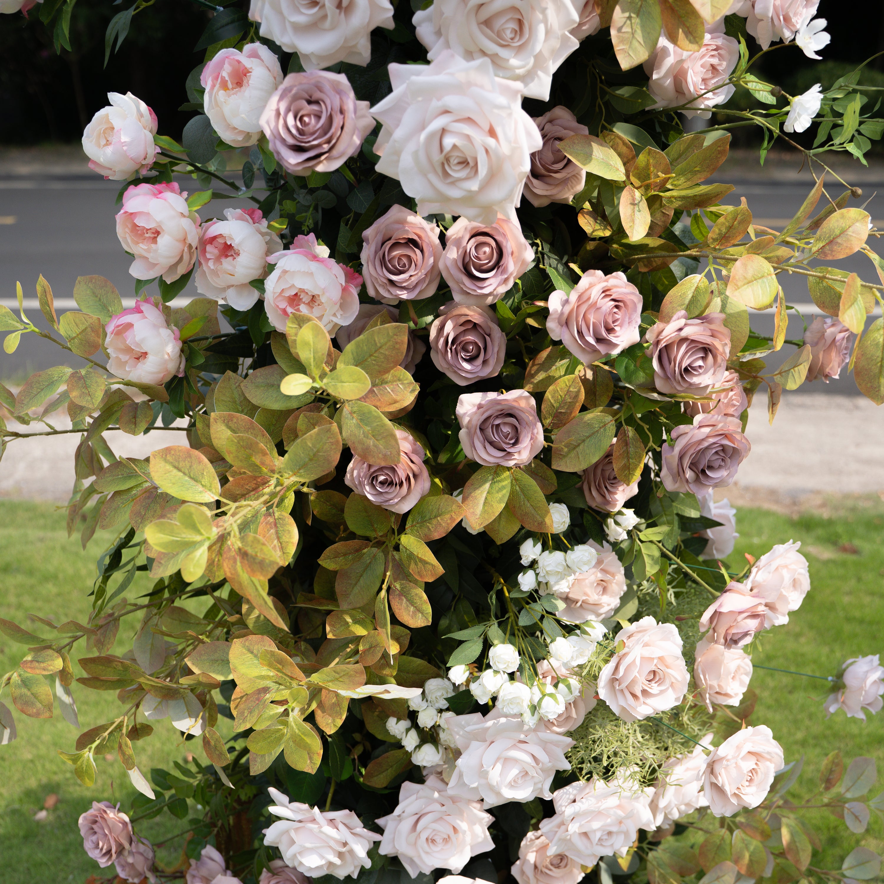 Zucca - Pumpkin Orange Autumn Floral Arch with Frame for Fall Wedding Party Backdrop