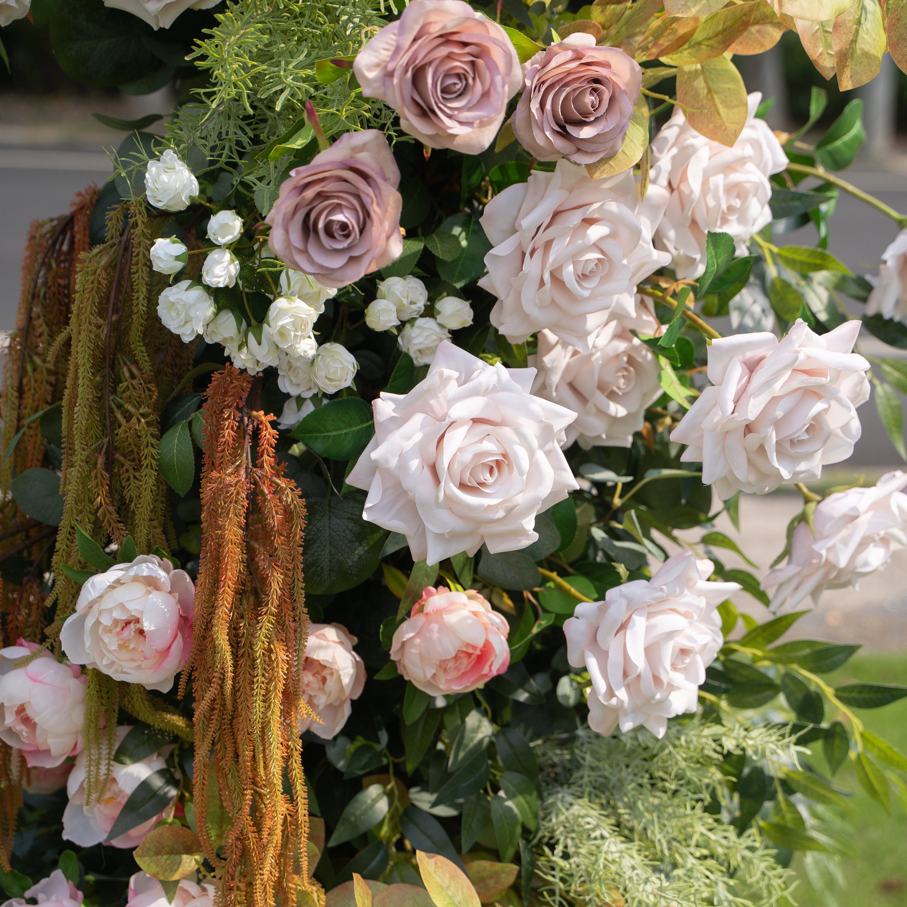 Zucca - Pumpkin Orange Autumn Floral Arch with Frame for Fall Wedding Party Backdrop