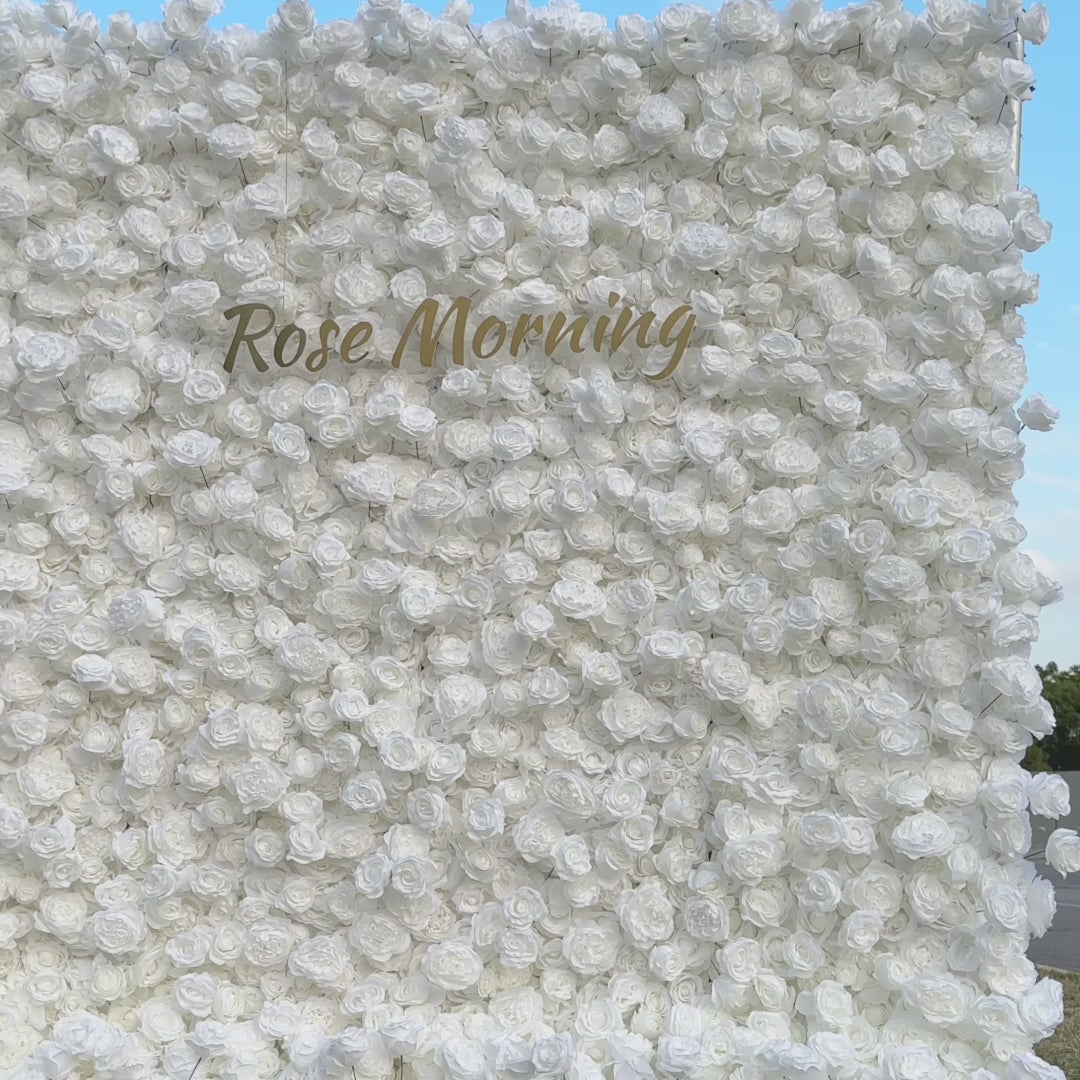 Angel：5D Fabric Artificial rolling up curtain flower wall (Ready to Ship)