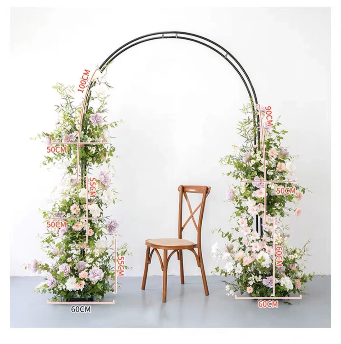 F018:2023 New Wedding Party Background Floral Arch Decoration Including Frame Rose Morning