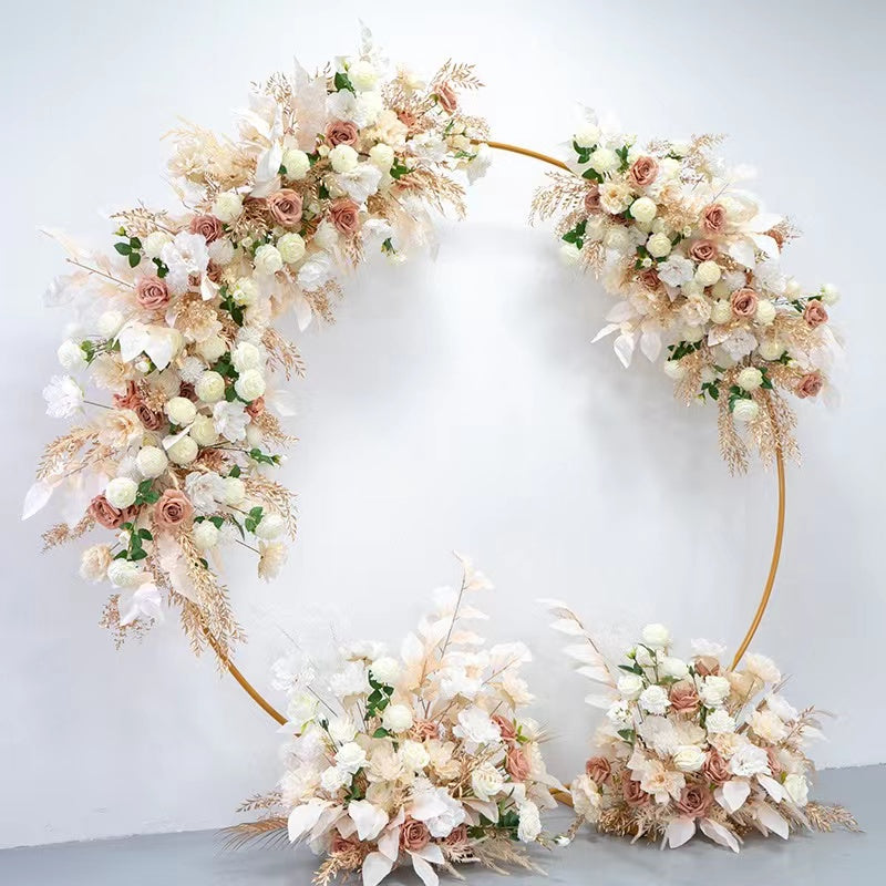 F019:2023 New Wedding Party Background Floral Arch Decoration Including Frame Rose Morning