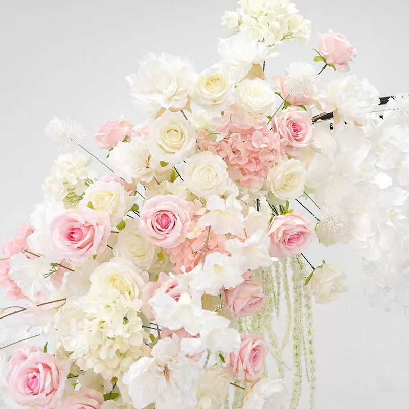F028:2023 New Wedding Party Background Floral Arch Decoration Including Frame Rose Morning