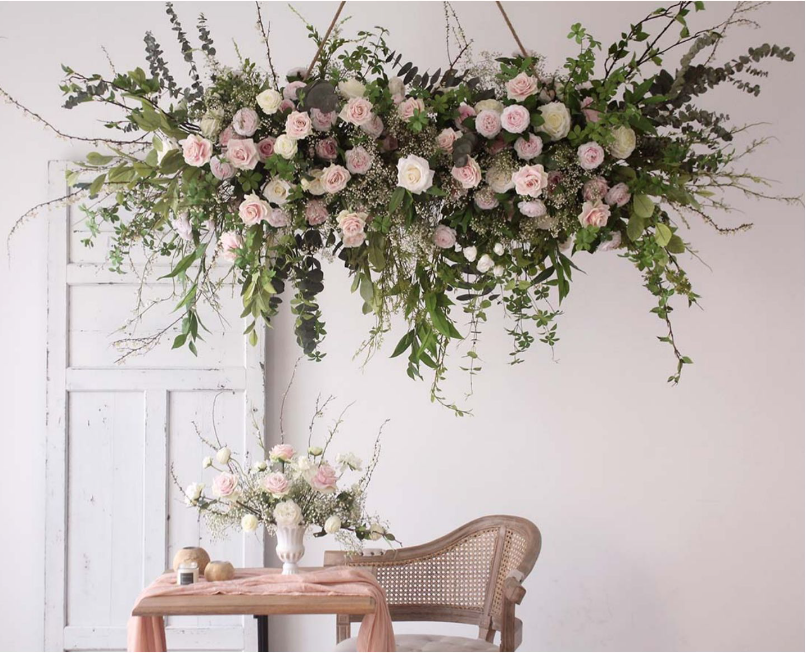 Z023: 2023 New Artificial Flower Hanging Floral Ceiling Decoration Wedding Ceiling Rose Morning