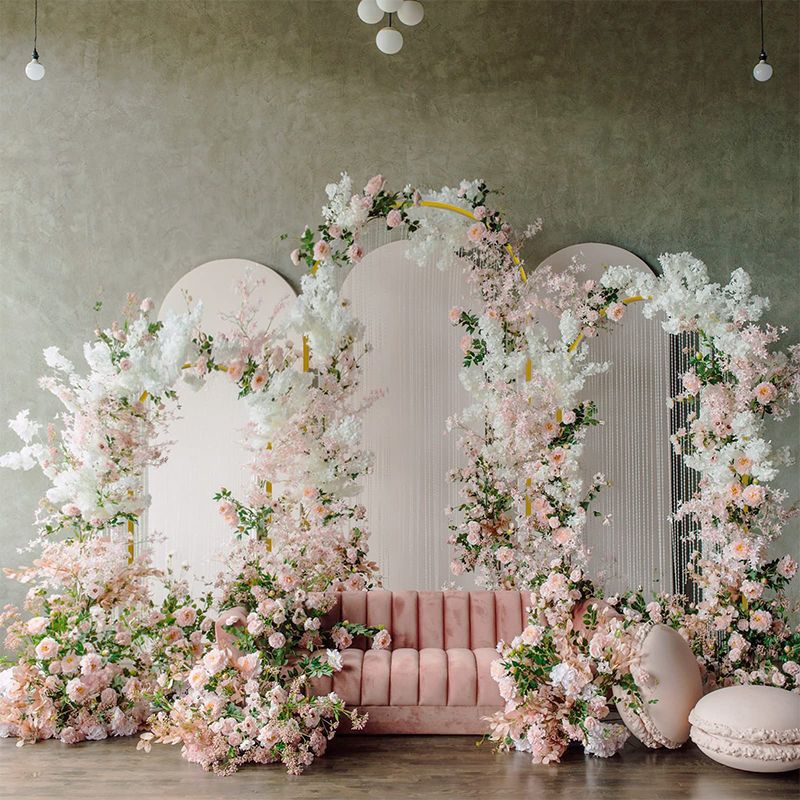 K006:  New decorative wedding background props iron round tube arch Rose Morning