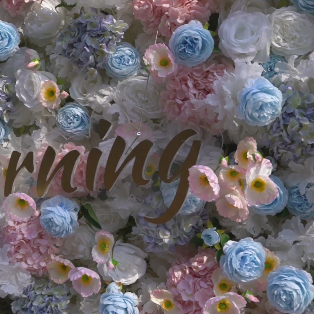 Bee：5D Fabric Artificial rolling up curtain flower wall (Ready to ship)