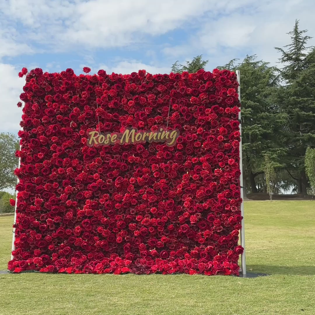 Stacie：5D Garden Series New Fabric Artificial rolling up curtain flower wall