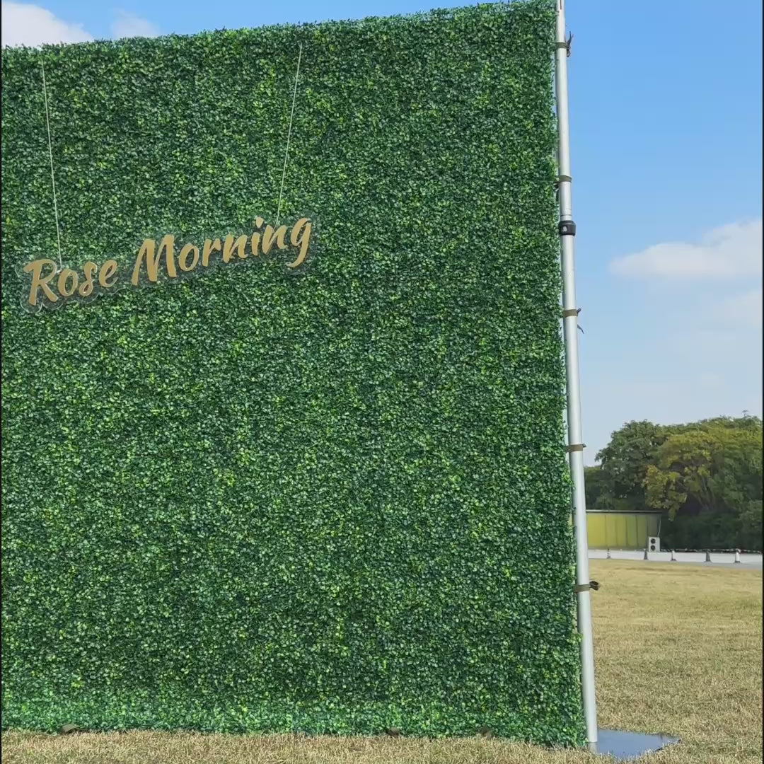 Milan: Fabric Artificial rolling up curtain green flower wall(In Us Stock)