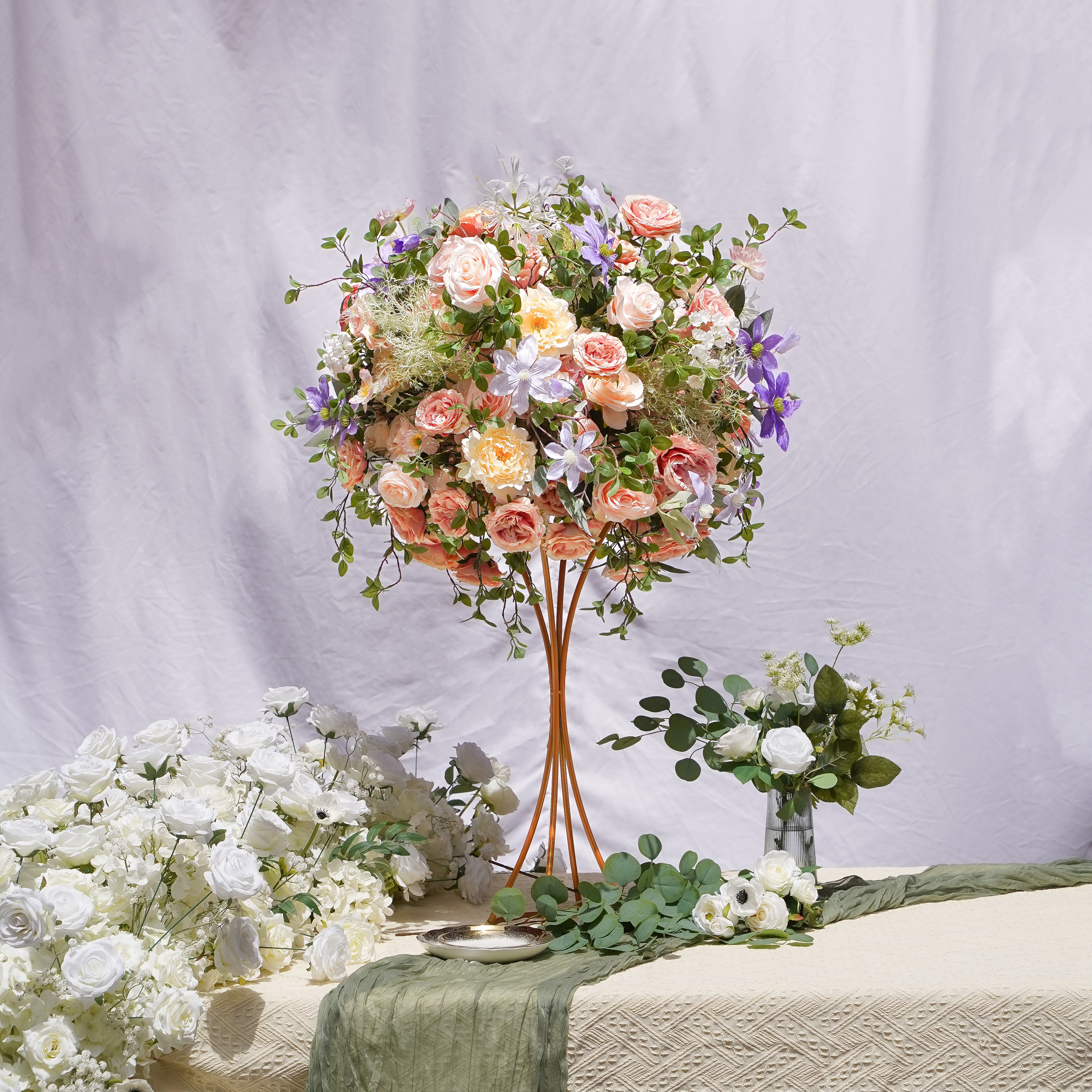 Pan:2023 New Flower Centerpiece Bouquet Table Decoration Flower Ball R961 Rose Morning