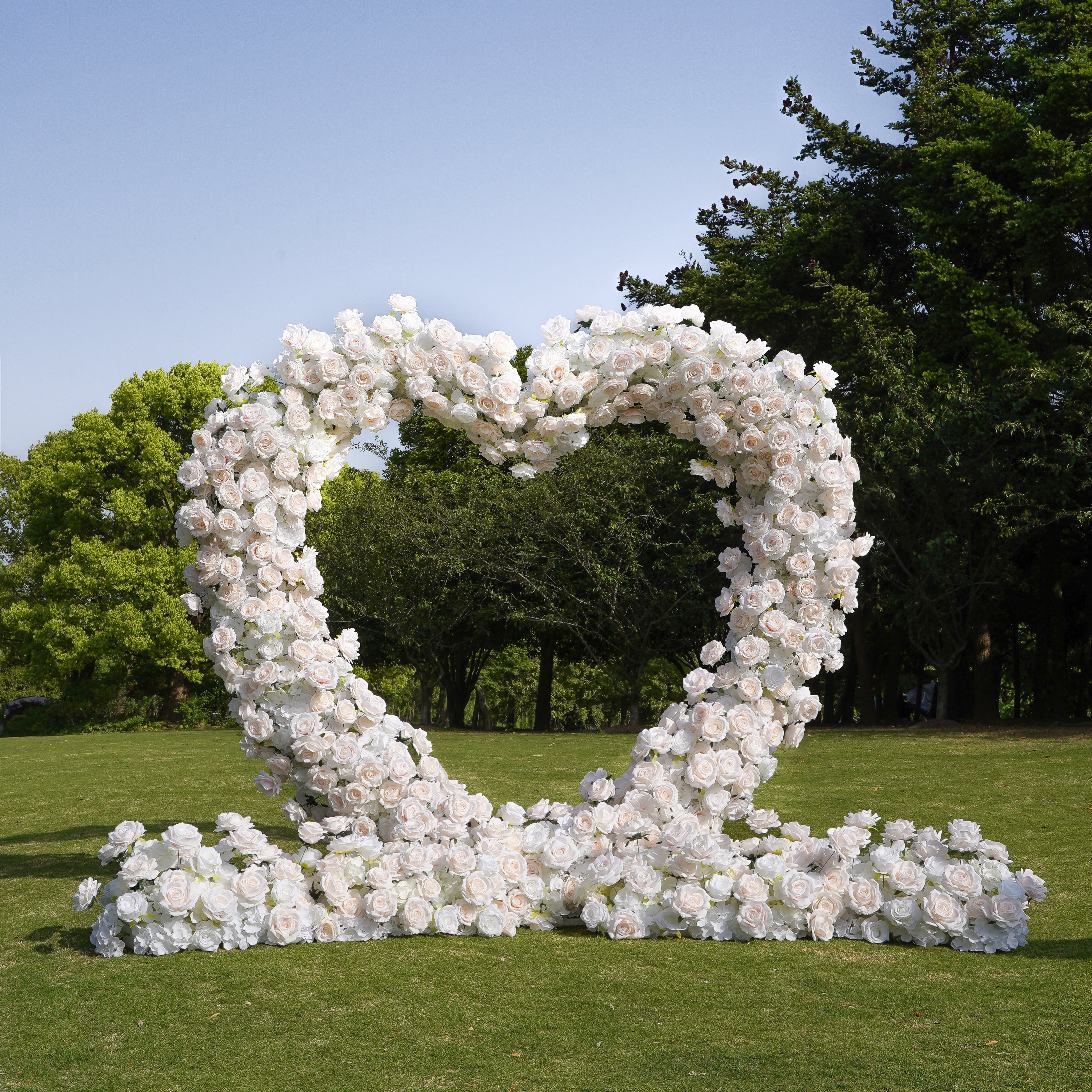 Heart Wedding Party Background Floral Arch Decoration Rose Morning