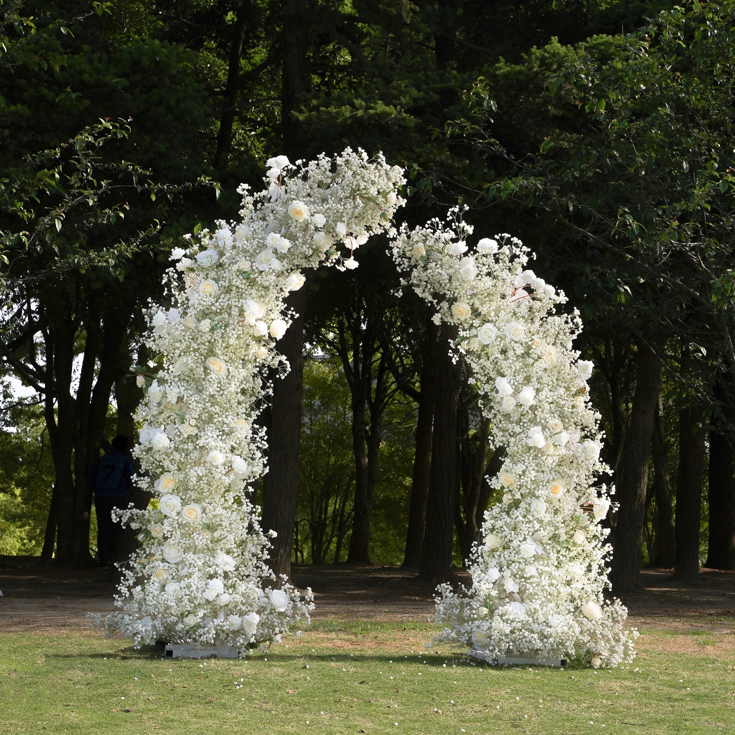 Ivory Arch:2023 New Wedding Party Background Floral Arch Decoration Including Frame -R957 Rose Morning
