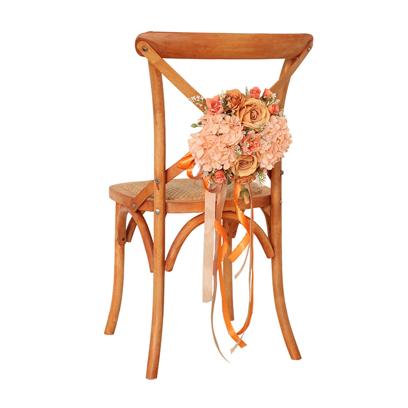 M021:Outdoor Wedding Decorative Chair Back Flowers Rose Morning