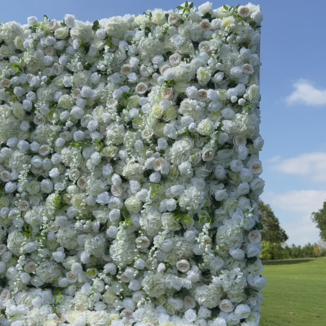 Eve：5D Fabric Artificial rolling up curtain flower wall