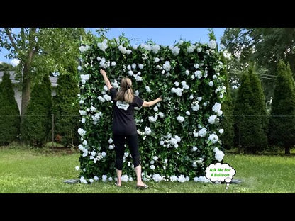 Spring：3D Fabric Artificial rolling up curtain flower wall