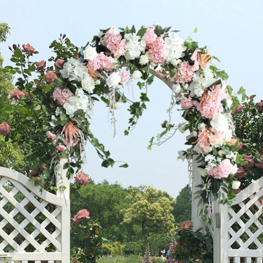 W004:2023 New Wedding Party Background Floral Arch Decoration Including Frame Rose Morning