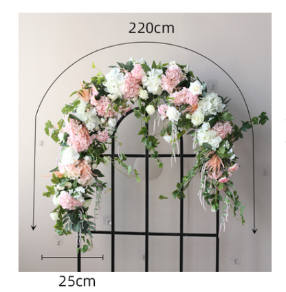 W004:2023 New Wedding Party Background Floral Arch Decoration Including Frame Rose Morning