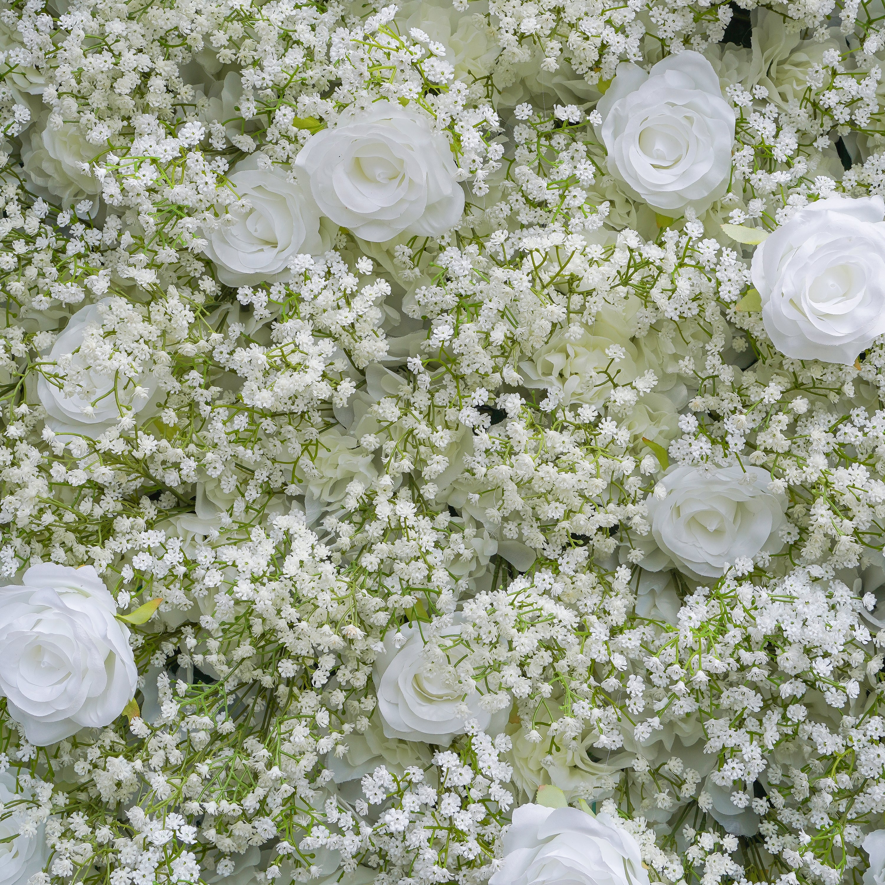 Rose Morning“The flower walls are made of artificial flowers in various colors, layered at different levels to create a lush, elegant and natural look. The exclusive zipper design and roll-up design make it easy to install and remove.”